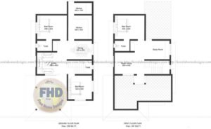 1558 Square Feet 4 Bedroom Traditional Style Two Floor House and Plan