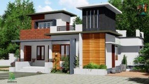 1132 Square Feet 3 Bedroom Single Floor Modern House Design