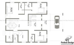 1146 Square Feet 3 Bedroom Single Floor Beautiful House and Plan