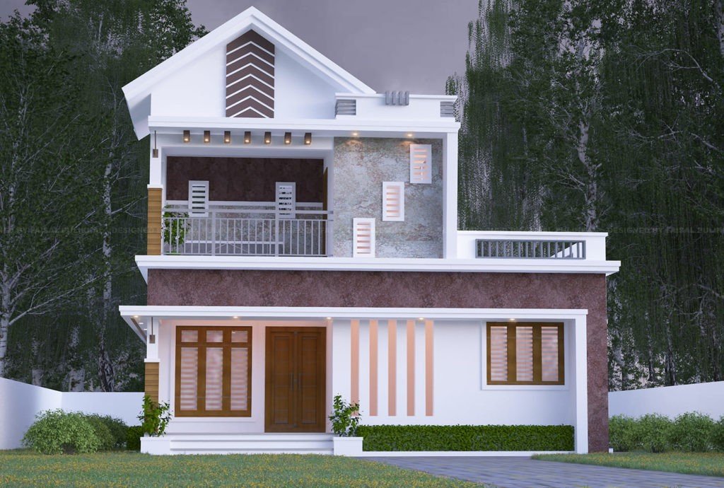 1200 Square Feet 2 Bedroom Modern Two Floor House Design