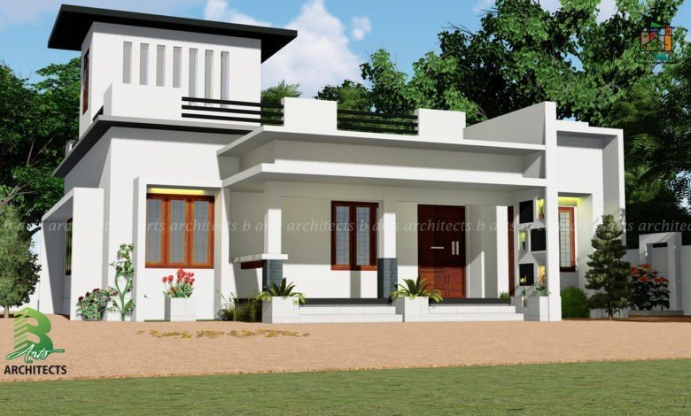 1330 Square Feet 3 Bedroom Single Floor Modern House Design