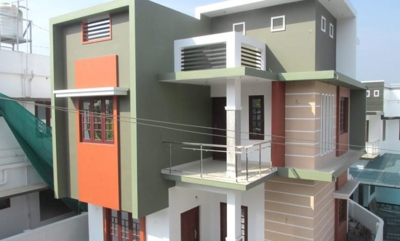 1400 Square Feet 3 BHK Two Floor Modern Flat Roof House at 3 Cent Land