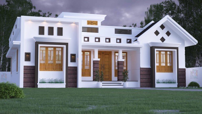 1434 Square Feet 3 Bedroom Single Floor Fusion Style Modern House Design