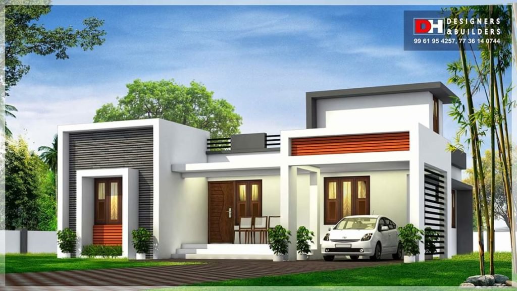 950 Square Feet 2 Bedroom Flat Roof Modern Contemporary Style House Design