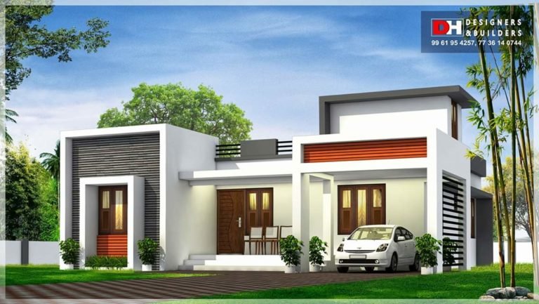 950 Square Feet 2 Bedroom Flat Roof Modern Contemporary Style House Design
