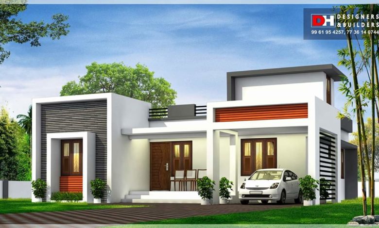950 Square Feet 2 Bedroom Flat Roof Modern Contemporary Style House Design