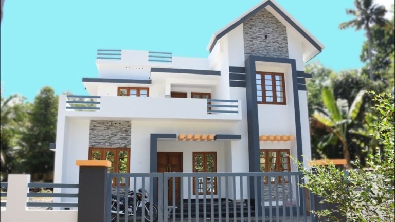 1600 Square Feet 3 Bedroom Contemporary Style Two Floor House at 6 Cent Land