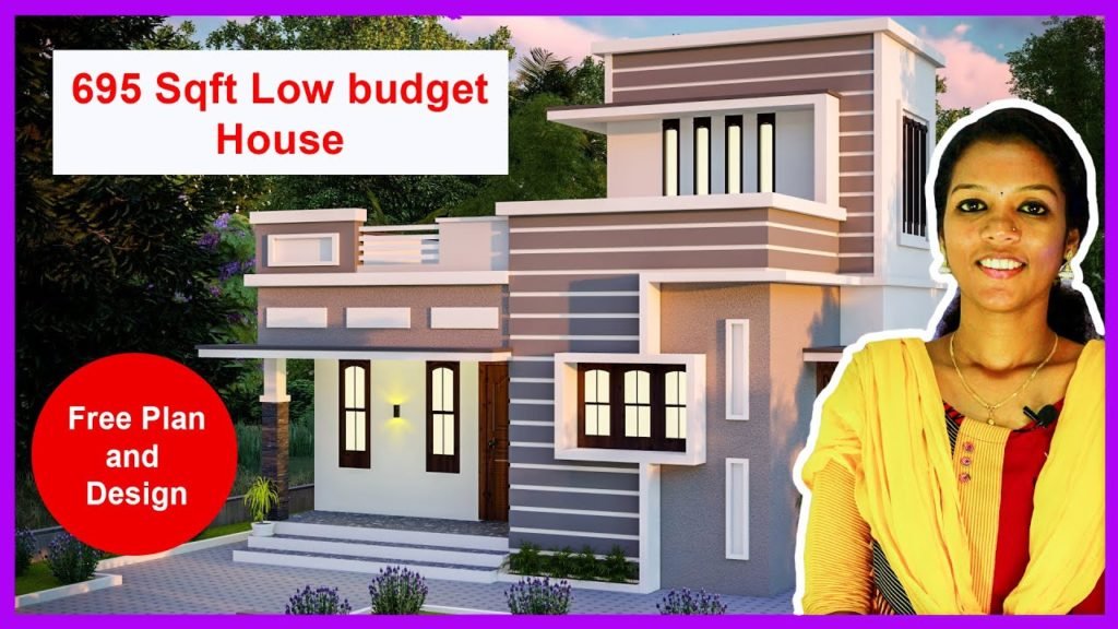 695 Sq Ft 2 BHK Flat Roof Two Floor Home Elevation and Plan