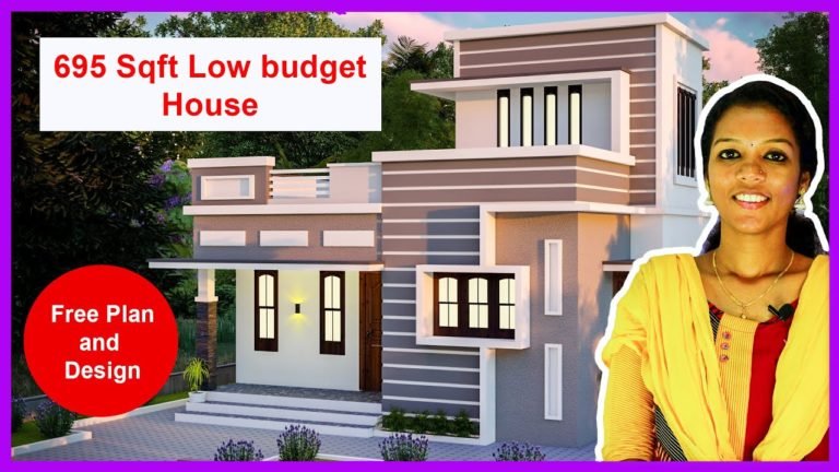 695 Sq Ft 2 BHK Flat Roof Two Floor Home Elevation and Plan
