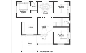 1000 Sq Ft 3BHK Modern Single Floor House