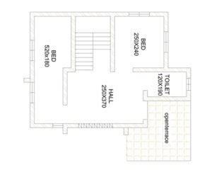 1100 Square Feet 4 Bedroom Simple Style Two Storey House and Plan