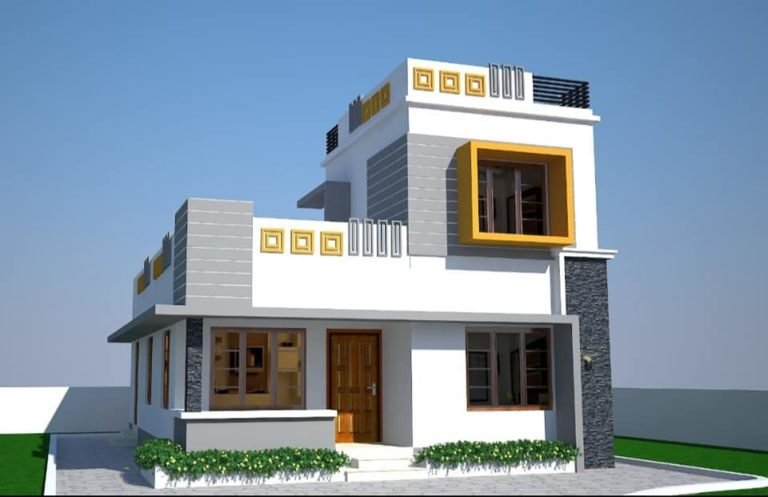 1102 Sq Ft 3 Bedroom Two Floor Modern House and Plan, Cost 17.50 Lacks