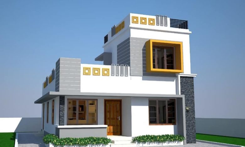 1102 Sq Ft 3 Bedroom Two Floor Modern House and Plan, Cost 17.50 Lacks