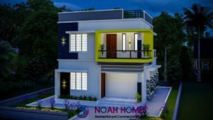 1195 Sq Ft 3BHK Double Floor Modern Plan