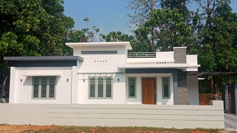 1200 Square Feet 3BHK Single Floor Modern Flat Roof House at 6.5 Cent Land