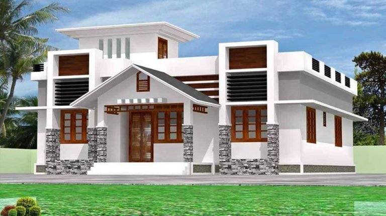 1450 Square Feet 3 Bedroom Beautiful Single Floor House and Plan