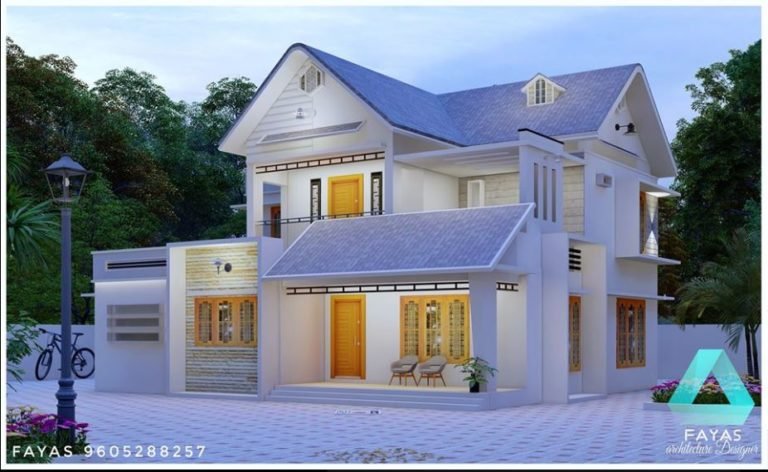 1850 Sq Ft 4BHK Traditional-Contemporary Mix Style Two Floor Beautiful House and Plan