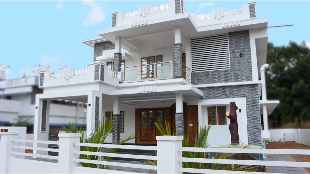 2130 Sq Ft 4BHK Double Floor Modern House at 10.6 Cent Land