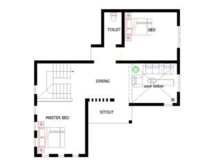 2200 Sq Ft 4BHK Contemporary Style Two Floor House Plan