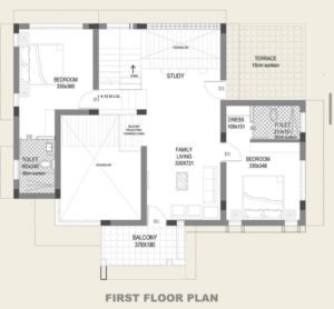 2500 Square Feet 4 Bedroom Modern Two Floor Home and Plan