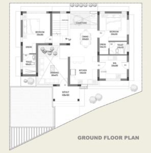 2500 Square Feet 4 Bedroom Modern Two Floor Home and Plan