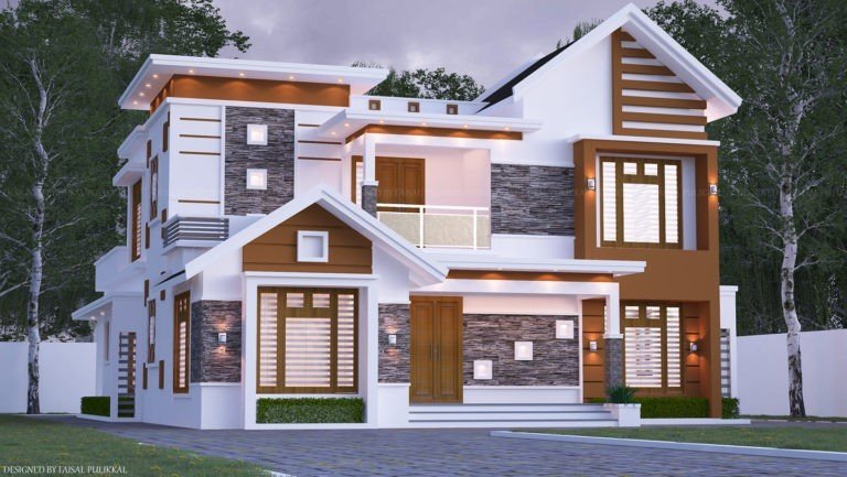 2690 Square Feet 4 Bedroom Contemporary Style Two Floor House