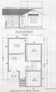 607 Square Feet 2 Bedroom Single Floor Beautiful House and Plan