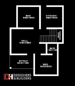 850 Square Feet 2BHK Modern Single Floor House and Plan