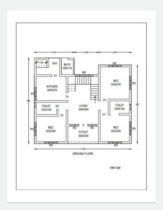 1084 Sq Ft 3BHK Contemporary Style One Floor House and Plan, 18 Lacks