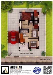 1094 Sq Ft 3BHK Contemporary Style Two Floor Modern House and Plan