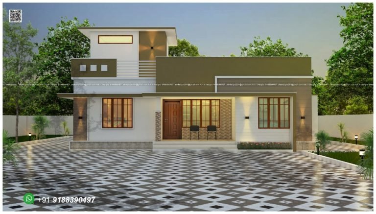 1231 Sq Ft 3BHK Modern Single-Storey House Plan