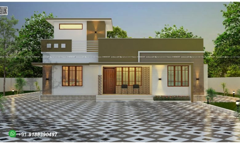 1231 Sq Ft 3BHK Modern Single-Storey House and Plan