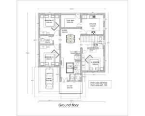 1262 Sq Ft 3BHK Single Floor Modern House and Plan