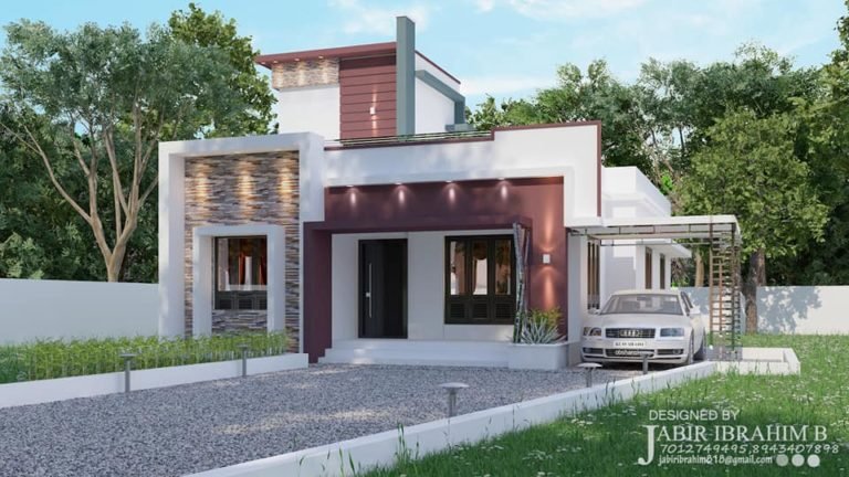 1300 Sq Ft 3BHK Contemporary Style Single Storey House and Plan, 19 Lacks