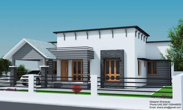 1300 Sq Ft 3BHK Single-Storey Modern House and Plan
