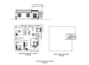 1362 Sq Ft 3BHK Contemporary Style Single Floor Beautiful House Plan