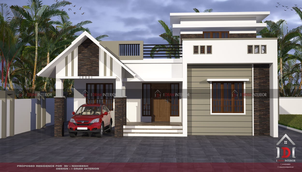 1375 Sq Ft 2BHK Beautiful Single Storey House and Plan, Cost 18 Lacks