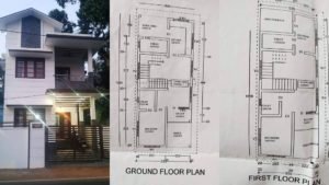 1400 Sq Ft 3BHK Two Floor House and Plan at 3.5 Cent Plot, Budget 18 Lacks