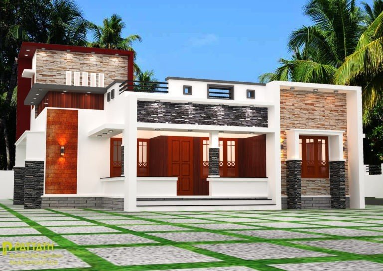 1458 Sq Ft 3BHK Contemporary Style Single Storey House and Plan