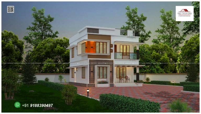 1483 Sq Ft 3BHK Contemporary Style Two-Floor Modern House and Plan