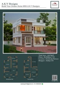 1483 Sq Ft 3BHK Contemporary Style Two-Floor Modern House Plan