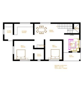 1508 Sq Ft 3BHK Modern Double-Storey House Design free Plan
