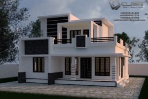 1648 Sq Ft 3BHK Contemporary Style Two Floor House Plan