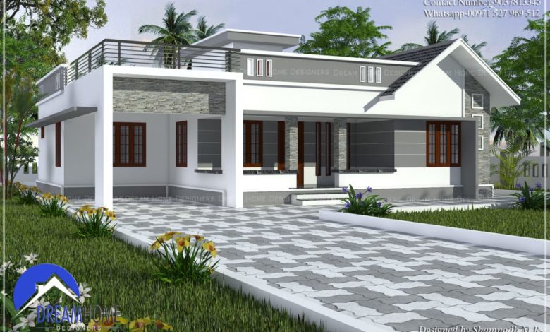 1686 Sq Ft 3BHK Contemporary Mixed Roof Modern House and Plan, 18 Lacks