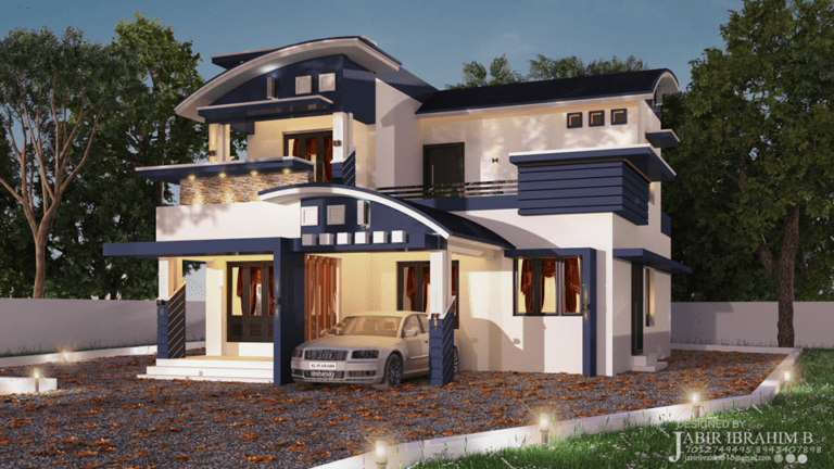 1700 Sq Ft 3BHK Contemporary Style Beautiful Two Floor House Plan