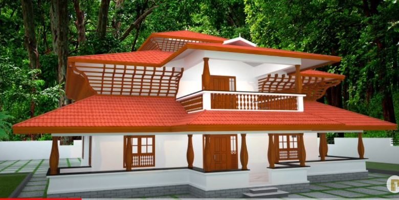 1815 Sq Ft 2 Bedroom Traditional Kerala Style House and Plan