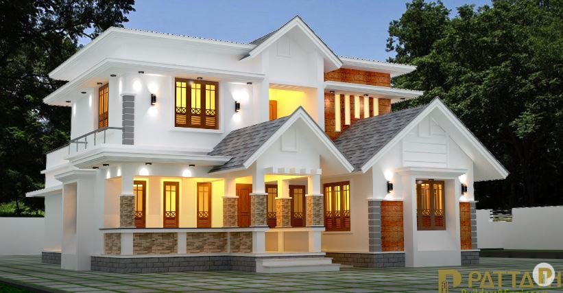 2094 Sq Ft 3BHK Contemporary Style Modern Two-Storey House and Plan