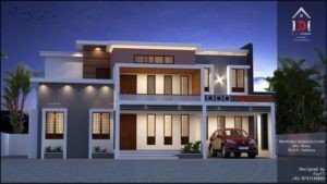 2203 Sq Ft 4BHK Contemporary Style Two Storey House and Plan