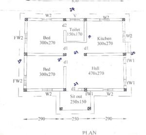 600 Sq Ft 2BHK Traditional Style House and Plan at 3 Cent Plot, Cost 10 Lacks