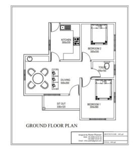 680 Sq Ft 2BHK Traditional Style Single Storey Beautiful House and Plan